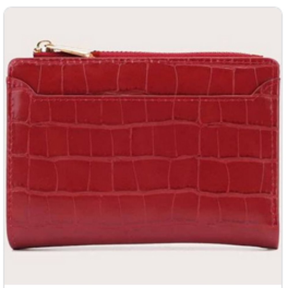 🇺🇦 Pink Fake Crocodile trifold wallet